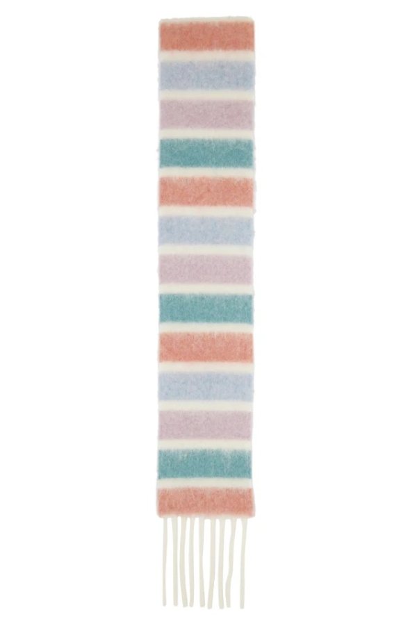 蓝色 & 粉色条纹围巾