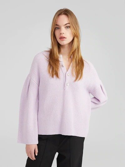 香芋紫针织衫