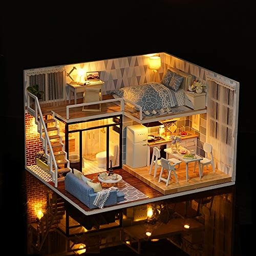蓝色 3D loft DIY 公寓