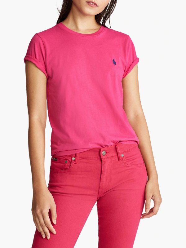 Polo Ralph Lauren Logo Cotton T-Shirt, Accent Pink