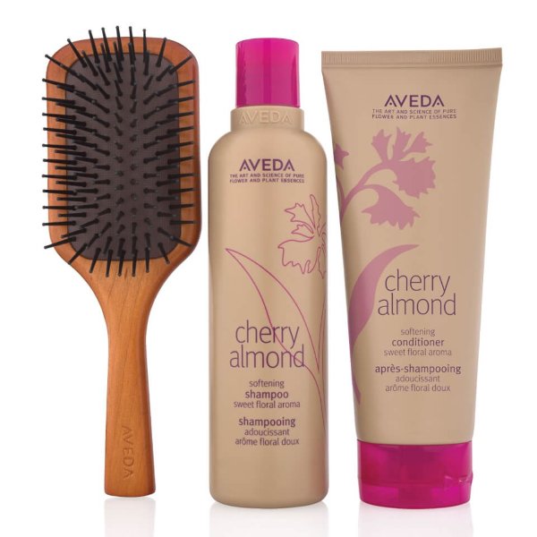 lookfantastic Exclusive Cherry Almond Haircare and Mini Paddle Brush Set