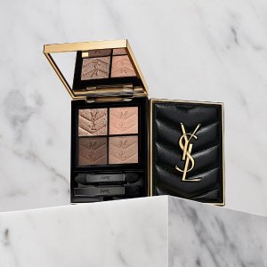 YSL Beauty新品首折 国内￥680!高定黑皮革4色眼影盘