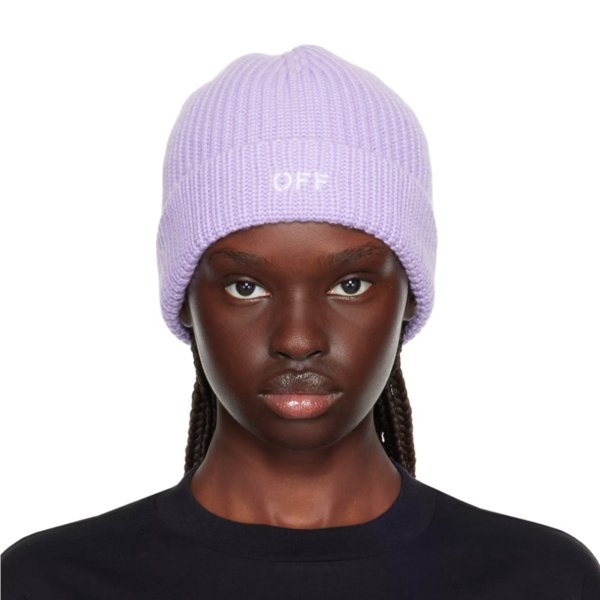 紫色经典毛线帽