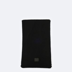 黑色贴布logo围巾