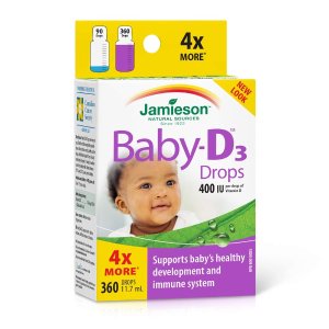 $14.24(官网$21.99)Jamieson 婴儿维生素D3滴剂 400IU 11.7mL