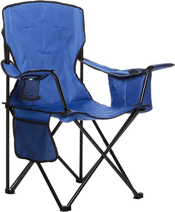 蓝色可折叠露营椅  带隔冷层