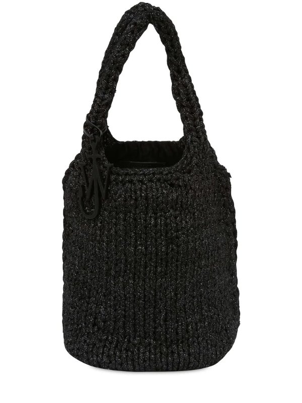 黑色编织购物袋