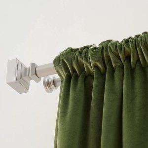 AmazonBasics 72-144英寸加长 时尚镀镍 双层窗帘杆