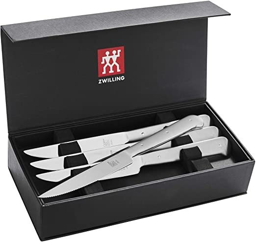 ZWILLING Porterhouse Stainless Steel 8-pc Steak Knife Set with Black Presentation Case, Silver