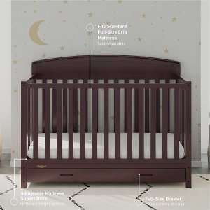 史低价：Graco Benton 5合1成长型婴儿床 可转换成Full-size床