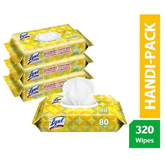 LYSOL 柠檬香型消毒湿巾热卖 80片x4包