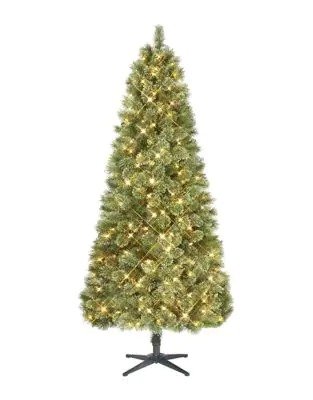 7.5英尺圣诞树，带300盏暖白光灯