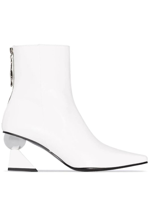 'Amoeba Glam 70' 白色及踝靴