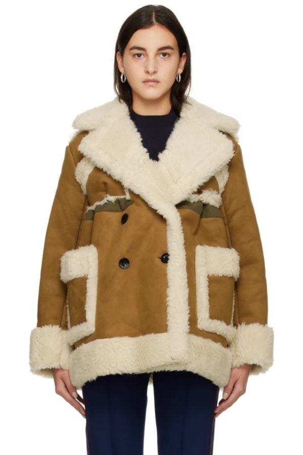 Paneled Faux-Shearling 夹克衫