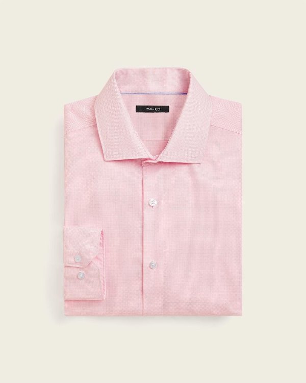 男款粉色长袖衬衫