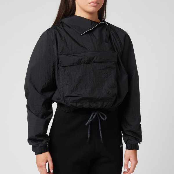 Women's Woven Crew Jacket - Black
