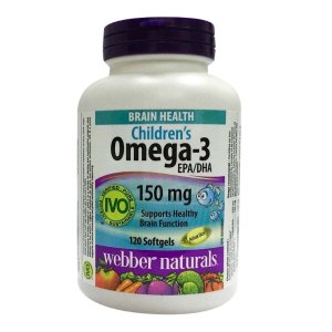 史低价：Webber Naturals 儿童Omega-3 深海鱼油 150mg 120粒 天然橘子味