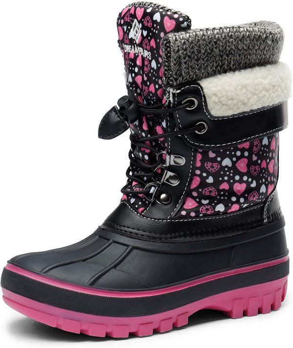 DREAM PAIRS 男童女童保暖防水冬季雪地靴