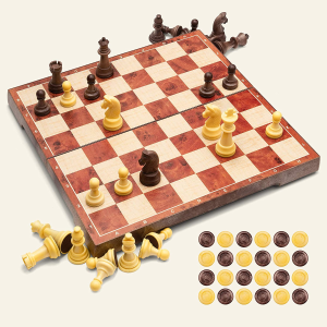 UNEEDE 磁性国际象棋游戏 31.2 x 31.2 cm可折叠 超便携