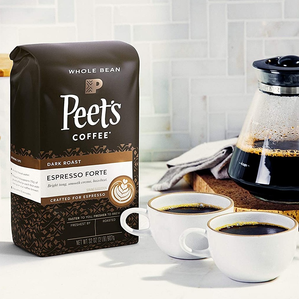 已过期peetscoffeeespressoforte特调深焙咖啡豆32oz