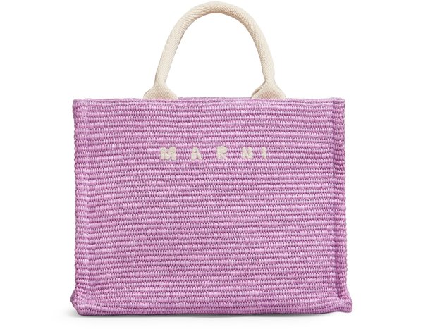 粉色logo编织包