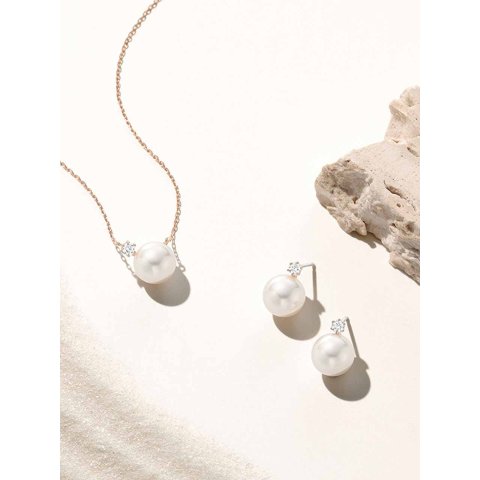 Romantic Pearl Ribbon Necklace NZ2076 珍珠项链167.59 超值好