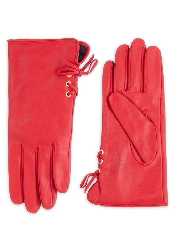 红色真皮手套