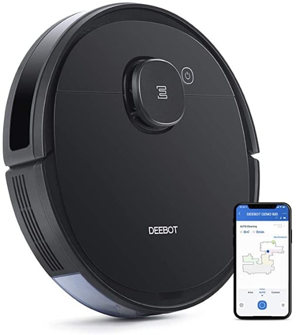 DEEBOT OZMO920 Robotic Vacuum Cleaner, 2-in-1 Vacuuming & Mopping with Smart Navi 3.0 Laser Technology, Custom Cleaning, Multi-Floor Mapping, Virtual Wall, Works on Carpets & Hard Floors