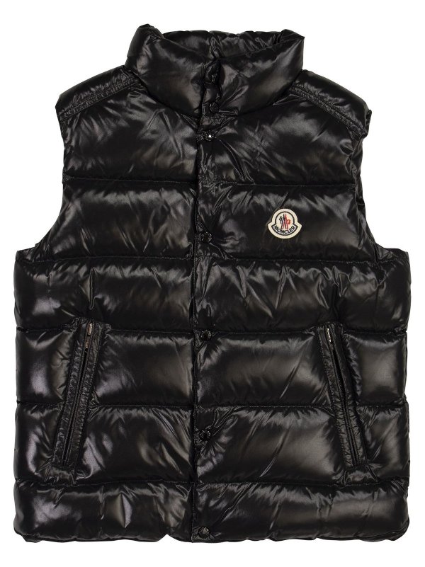 Moncler Enfant 徽标拼贴羽绒马甲