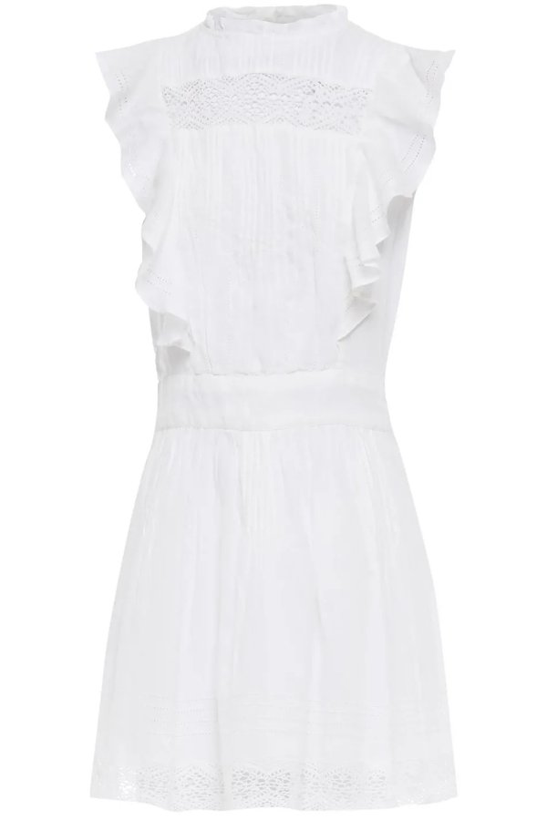 白色蕾丝无袖连衣裙