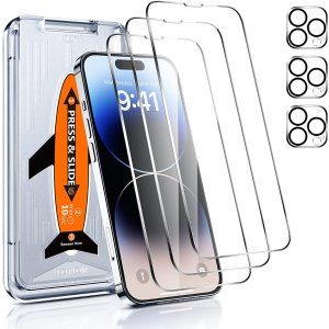 iPhone 14 Pro Max 手机壳+钢化玻璃保护膜3张+镜头膜3张