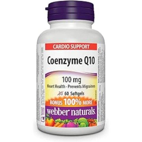 Webber Naturals 辅酶 Q10100mg 60粒 高效抗氧化剂 有益心臟健康