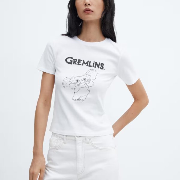 Gremlins 卡通印花T 白色