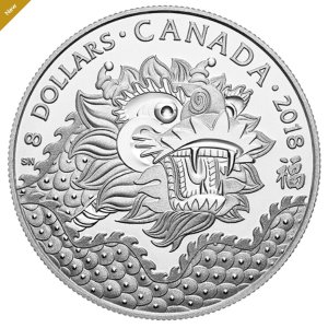 新品发售！加拿大皇家铸币厂 2018龙运纯银纪念币  限量发行