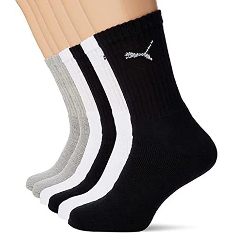黑白灰3色 共6双运动长袜6双