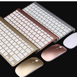 Groupon 超薄金属色无线键盘和鼠标套装团购