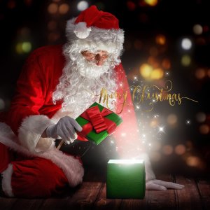 圣诞老人10件套 装满礼物的袋子 可爱的大白胡子！