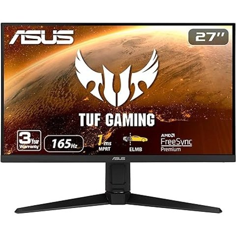 TUF Gaming VG279QL1A 27寸 HDR 游戏显示器, 1080P FHD, 165Hz, IPS, 1ms, FreeSync Premium, DisplayHDR 400