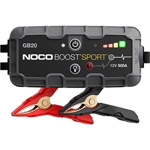 NOCO Boost Sport GB20 500 Amp 12-Volt UltraSafe Lithium Jump Starter Box, Car Battery Booster Pack, Portable Power Bank Charger, and Jumper Cables For
