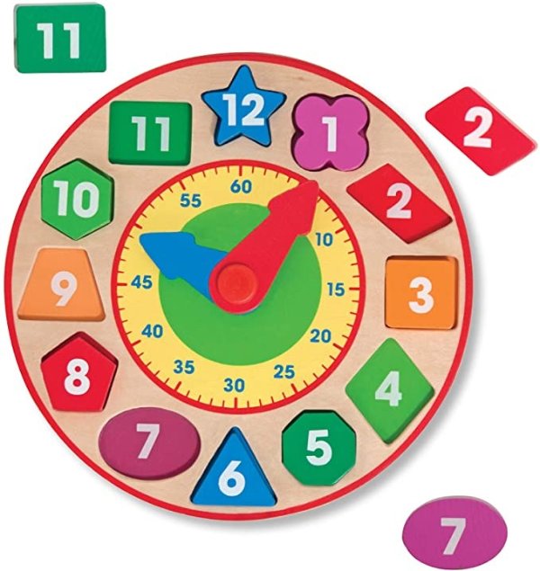 时钟玩具 培养数字、颜色、形状和时间概念。