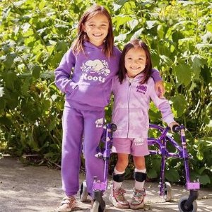 超后一天：Roots 儿童区 收封面紫罗兰色系 家居格纹三件套$32