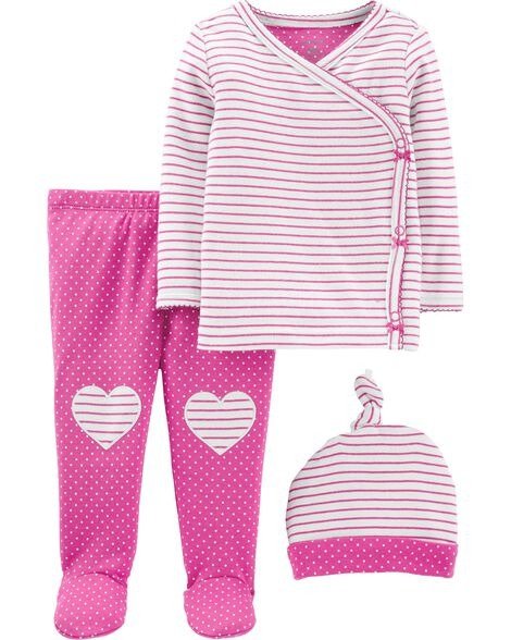3件套粉色条纹套装