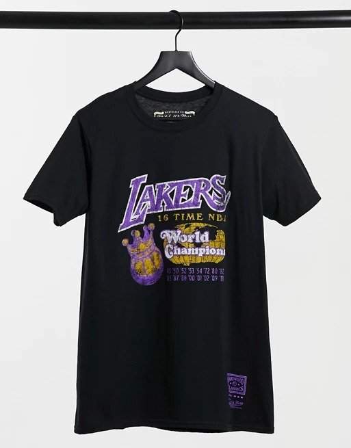 NBA LA Lakers 16x world 湖人黑色短袖
