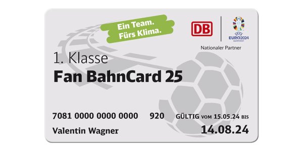 Fan BahnCard 25, 1. Klasse