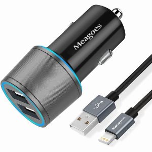 💥史低价💥：Meagoes 12W 双口 车载USB充电器+充电线套装