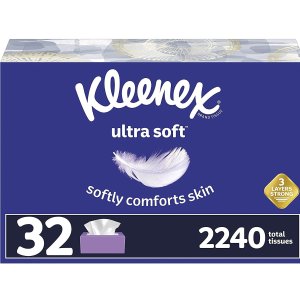 Prime Day狂欢价：Kleenex 超软3层面巾纸超值装32盒 低过敏性 鼻炎救星