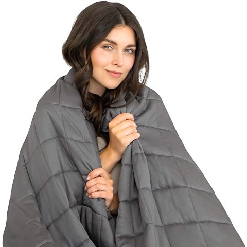 140×200cm 8kgDreamzie Weighted Blanket - Therapy Blanket with Oeko-Tex Certification - Bamboo Fibre Cover - Sleep Aid - Reduces Stress and Anxiety - 2kg, 4kg, 6kg, 8kg