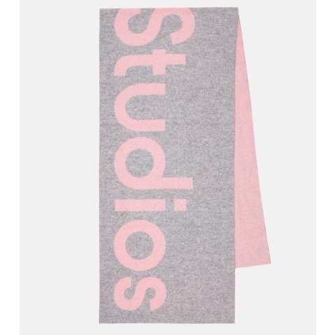 粉灰色Logo围巾