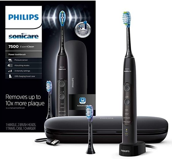 HX9690/05 ExpertClean 7500 Bluetooth Rechargeable Electric Toothbrush, Black
