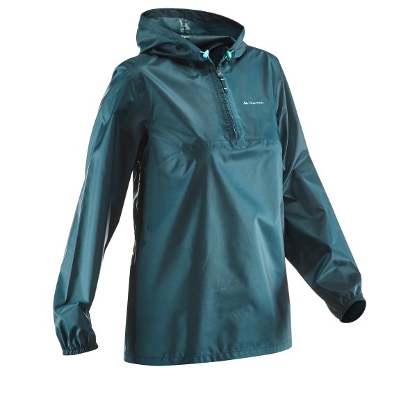 NH 500 Raincut hiking jacket - Women - Turquoise - Quechua - Decathlon Canada